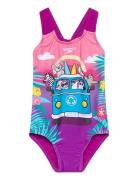 Girls Digital Printed Swimsuit Speedo Pink