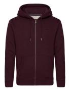 Essential Logo Zip Hoodie Superdry Burgundy