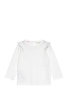 Long -Sleeved T-Shirt With Ruffles Mango White