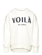 Printed Cotton Sweatshirt Mango White