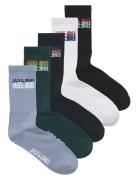 Jaccyber Tennis Socks 5 Pack Jnr Jack & J S Patterned