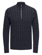 Onskicker Life Reg 3 Cable Half Zip Knit ONLY & SONS Navy