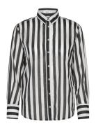 Semi-Transparent Striped 100% Cotton Shirt Mango Black