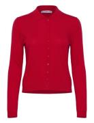 Polo-Neck Cardigan Mango Red