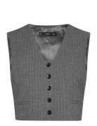 Pinstriped Suit Waistcoat Mango Grey