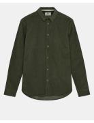 Akleif Solid Cord Shirt Anerkjendt Khaki