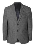 Slhslimadam Flannel Blazer Selected Homme Grey