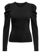 Onlrich L/S Glitter Puff Top Jrs ONLY Black