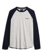 Essential Logo Baseball Ls Top Superdry Grey