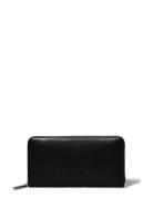 Embossed Logo Zip Lg Wallet Calvin Klein Black