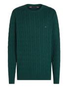 Classic Cotton Cable Crew Neck Tommy Hilfiger Green