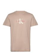 Distressed Monologo Tee Calvin Klein Jeans Beige