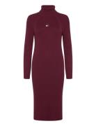 Tjw Mockneck Badge Sweater Dress Tommy Jeans Burgundy