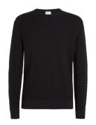 Small Basquet Weave Cn Sweater Calvin Klein Black