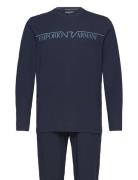 Men's Knit Long Pyjamas Emporio Armani Navy