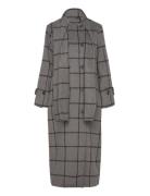 Slfhelle Long Wool Scarf Coat Selected Femme Grey