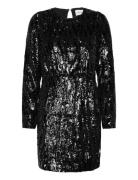 Slfari-Colyn Ls Short Sequins Dress B Selected Femme Black