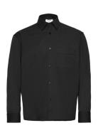 Boxy Wool Twill Shirt Filippa K Black