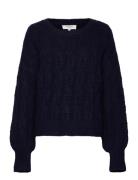 Cable Knit O-Neck Rosemunde Navy