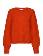 Cable Knit O-Neck Rosemunde Red