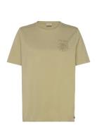 Washed With Chest Artwork Relaxed Fit T-Shirt Scotch & Soda Khaki