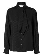 Slfcassia Ls Scarf Shirt B Selected Femme Black