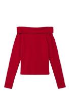 Nlfrova Ls Short Off Shoulder Top LMTD Red