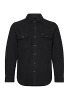 Bowery Textured Twill Overshir Brixton Black