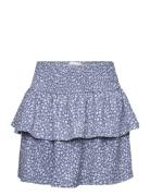 Ruffle Flower Print Skirt Mango Blue