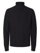 Slhaxel Ls Knit Roll Neck Noos Selected Homme Black