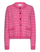 Viaudrey Check L/S Knit Cardigan/Ka Vila Pink