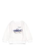 Path Print Sweatshirt Mango White