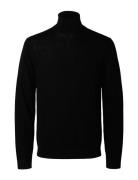 Slhtray Ls Knit Merino Roll Neck Noos Selected Homme Black