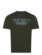 Photo Print T-Shirt Tom Tailor Khaki