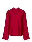 Nina V-Neck Blouse Ahlvar Gallery Red