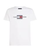 Hilfiger Flag Embro Tee Tommy Hilfiger White