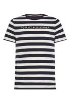 Tommy Logo Stripe Tee Tommy Hilfiger Navy