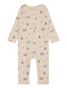 Nightsuit Ls Rib Fixoni Beige