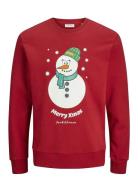 Jjxmas Jolly Sweat Crew Neck Jack & J S Red