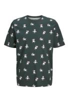 Jjxmas Merry Aop Tee Ss Crew Neck Jack & J S Green