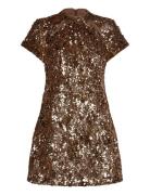 Sequin Mesh Dress French Connection Gold