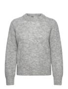 Slfrena Ls Knit O-Neck Camp Selected Femme Grey