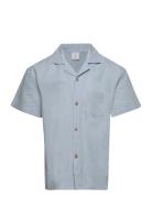 Top Ss Shirt Linen Lindex Blue