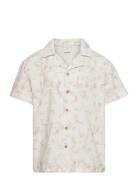 Shirt Linen Blend Aop Lindex Cream