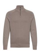 Knit Half Zip Jumper Lindbergh Brown