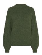 Patrisia Solid Knit Pullover A-View Khaki