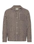 Seersucker Wool Blend Check Shirt Scotch & Soda Brown