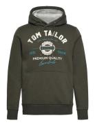 Hoodie With Print Tom Tailor Khaki