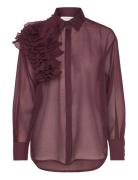 Cmbluebell-Frill-Shirt Copenhagen Muse Burgundy