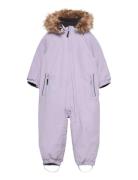 Coverall W. Fake Fur Color Kids Purple